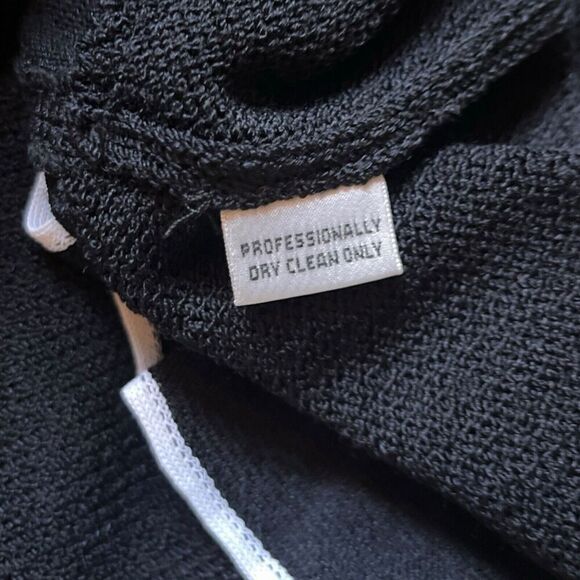 St John Collection By Marie Gray Knit Flutter Sleeve Ruffle Hem Dress Black US 2 - Picture 10 of 11